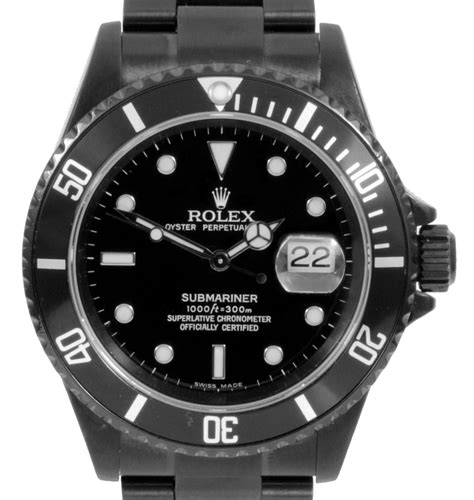 rolex black submariner 16610 dlc-pvd|Rolex 16610t stainless submariner.